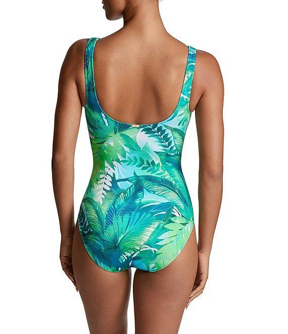 Lauren Ralph Lauren Cartago Tropical Palms Ring V-Neck Underwire One Piece Swimsuit Product Image