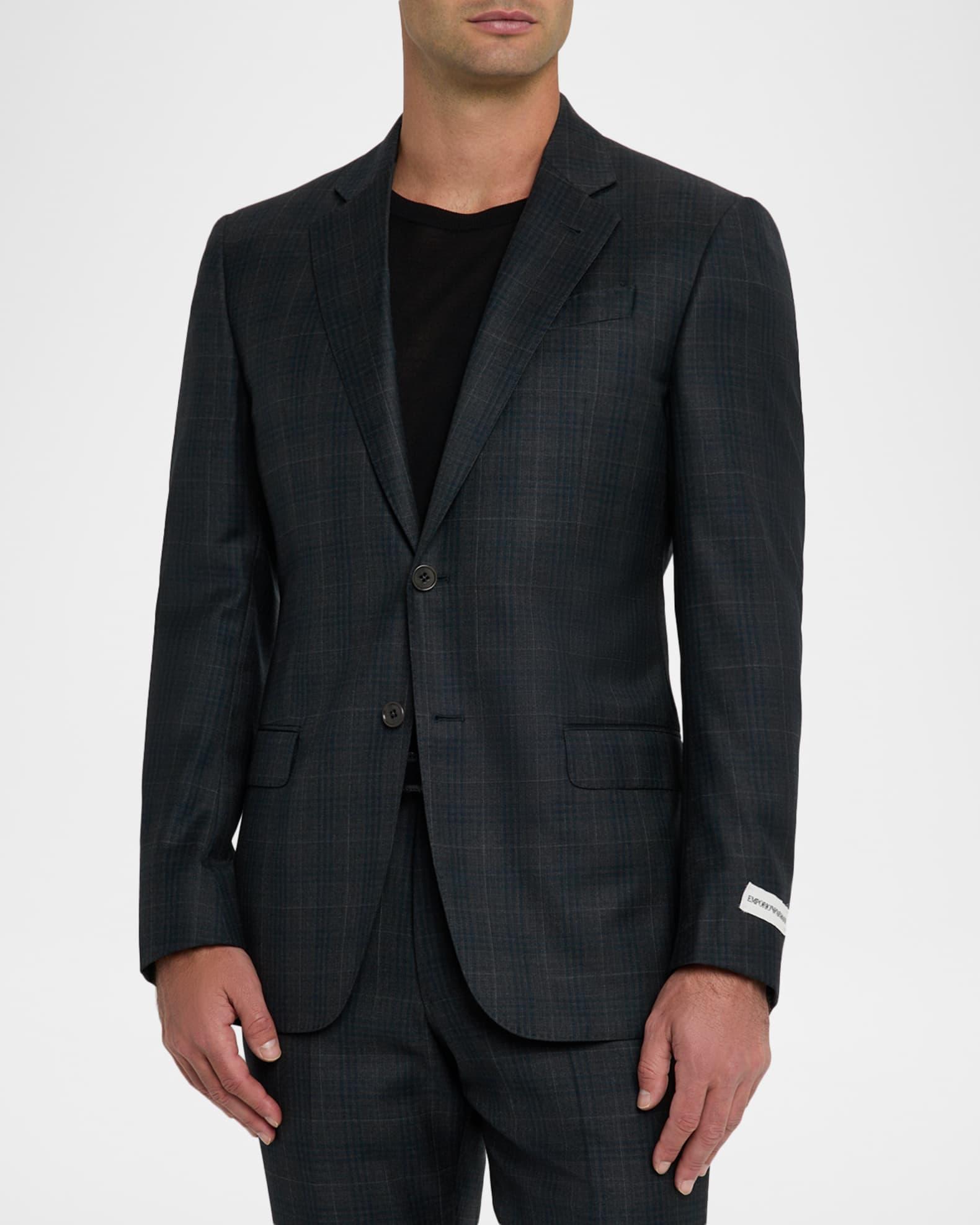 Men's Wool Super 130s Plaid G Line Suit Product Image