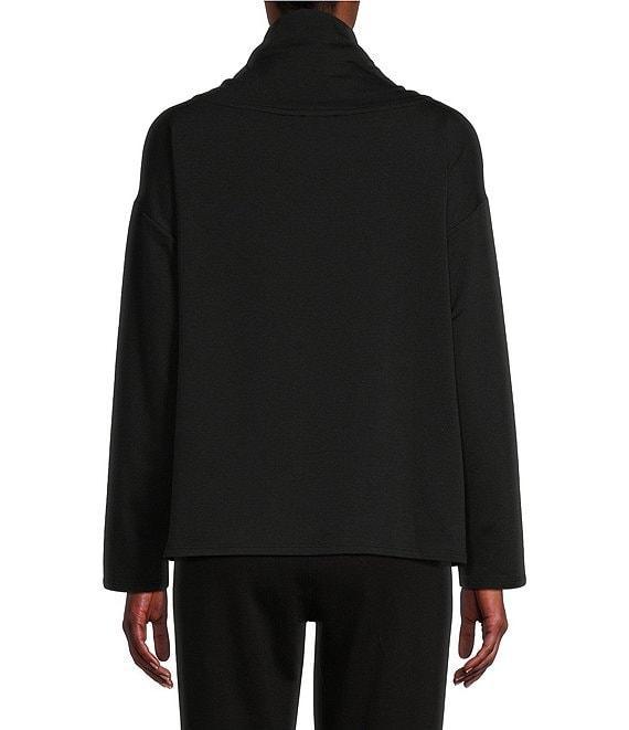 Eileen Fisher Cozy Brushed Terry Funnel Neck Long Sleeve Boxy Top Product Image