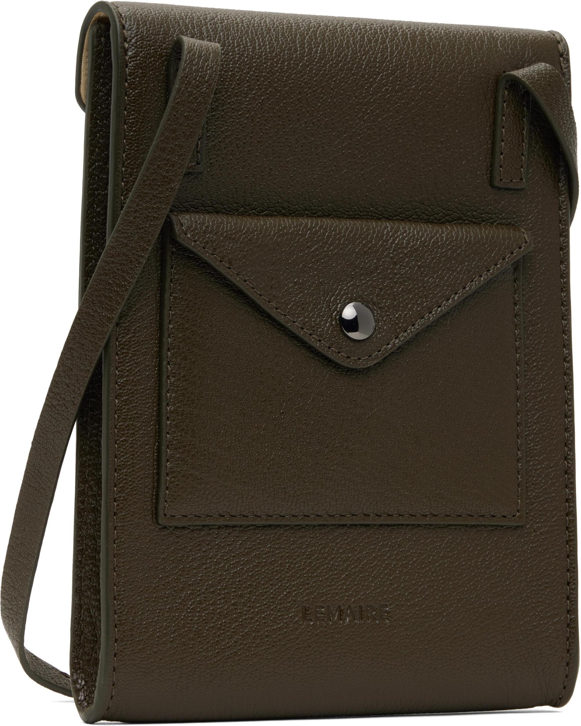 LEMAIRE Khaki Enveloppe Strap Pouch In Gr628 Pesto Product Image