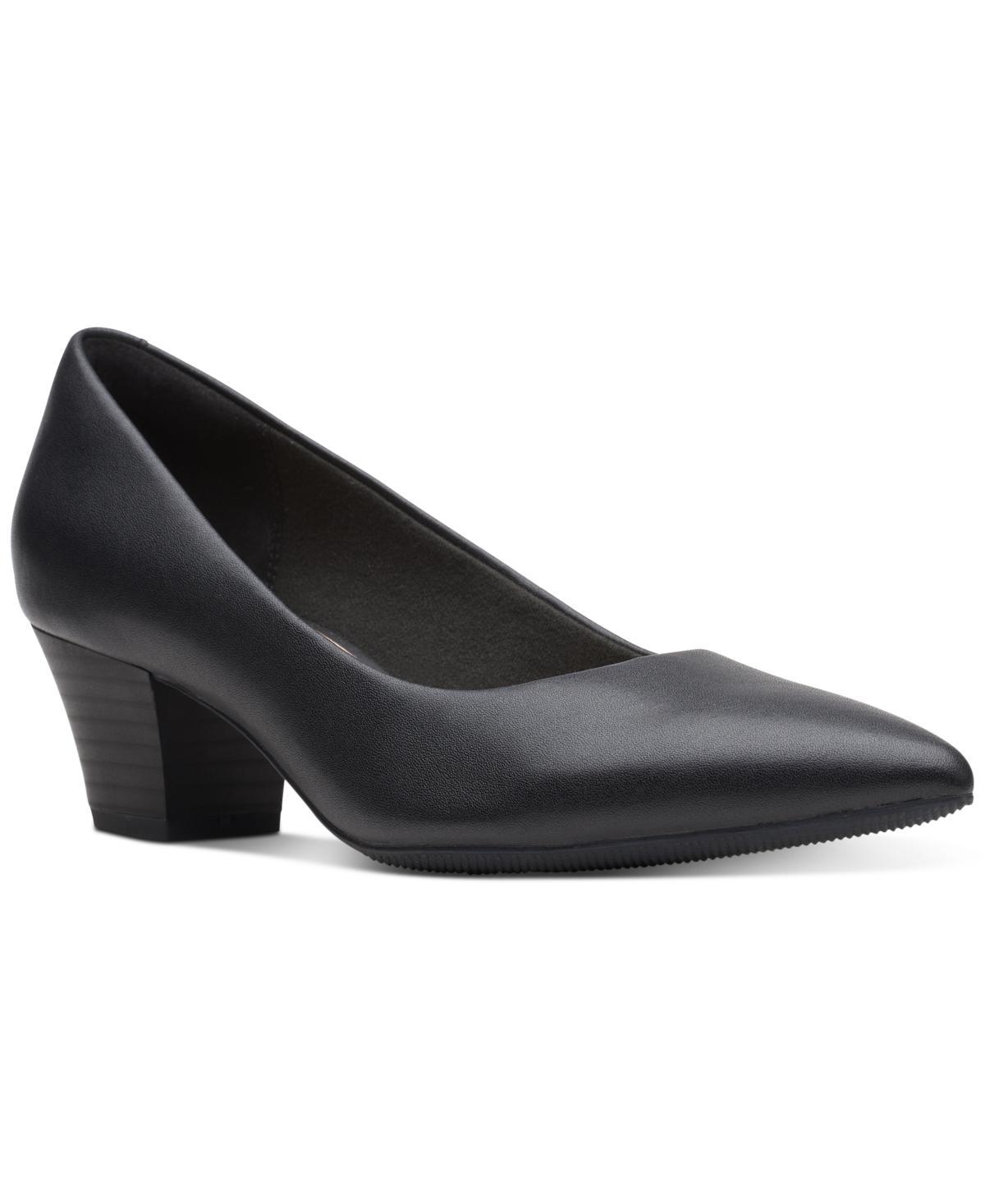 Clarks® Teresa Step Women's Leather Pumps, Size: 7, Black Product Image