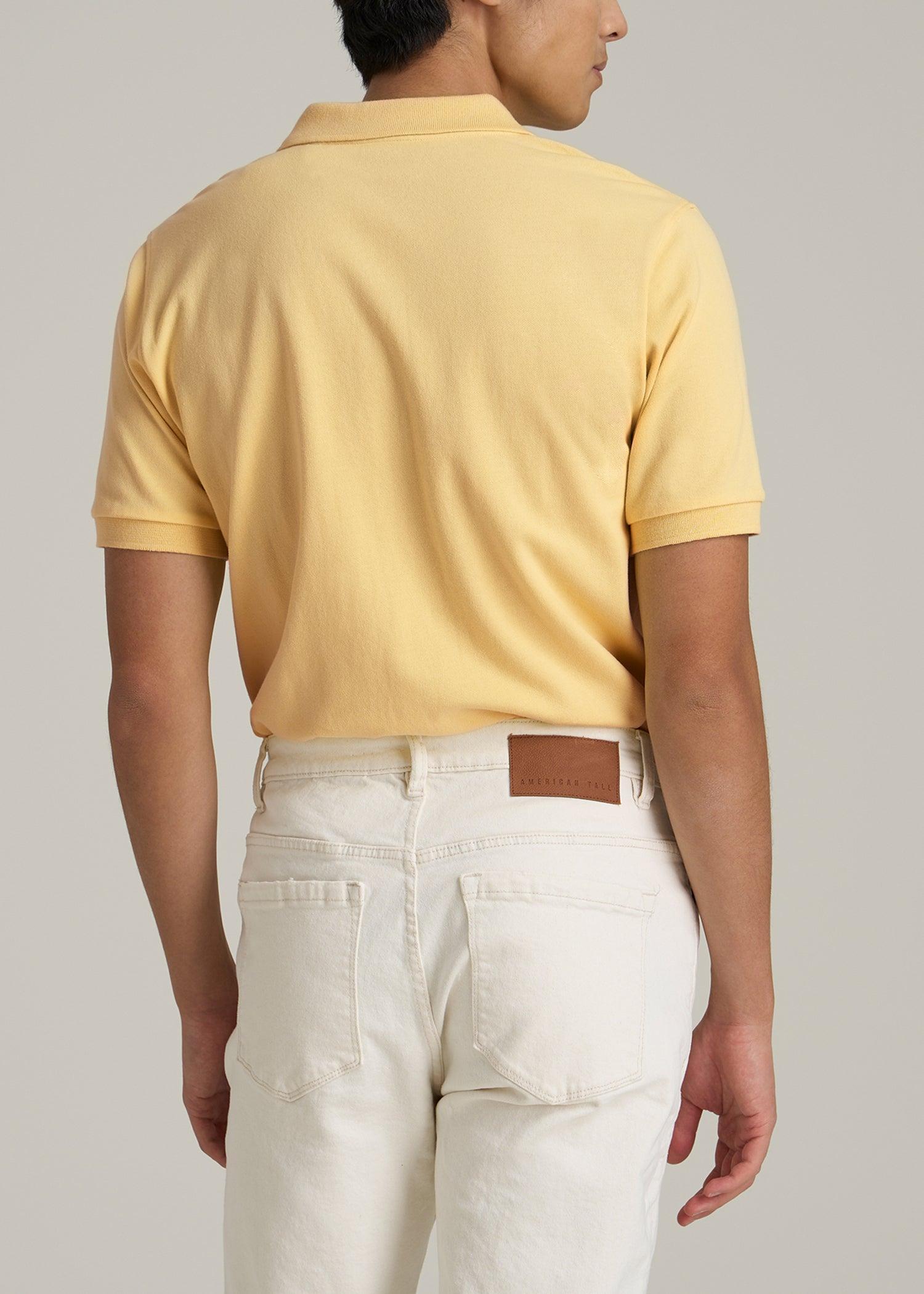 Men's Tall Classic Polo with Embroidered Logo in Lemon Drop Product Image