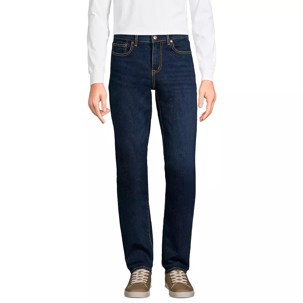 Men's Lands' End Recover Traditional Fit Denim Jeans, Size: 40 X 32, Dark Shores Product Image