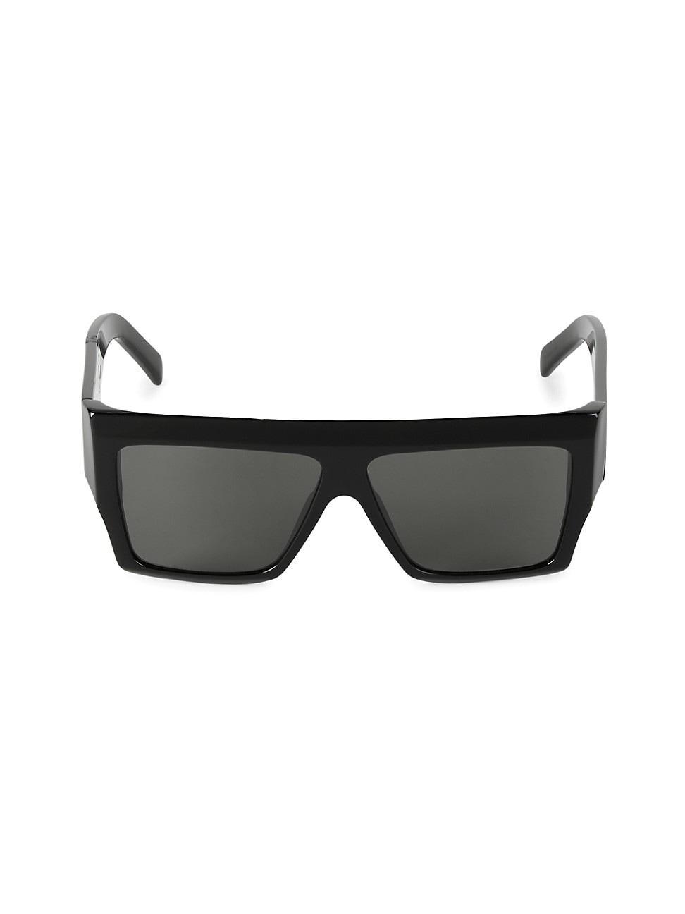 Mens Chunky Rectangle Solid Acetate Sunglasses Product Image