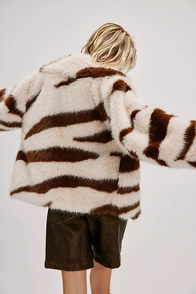 Fiona Zebra Faux Fur Coat Product Image