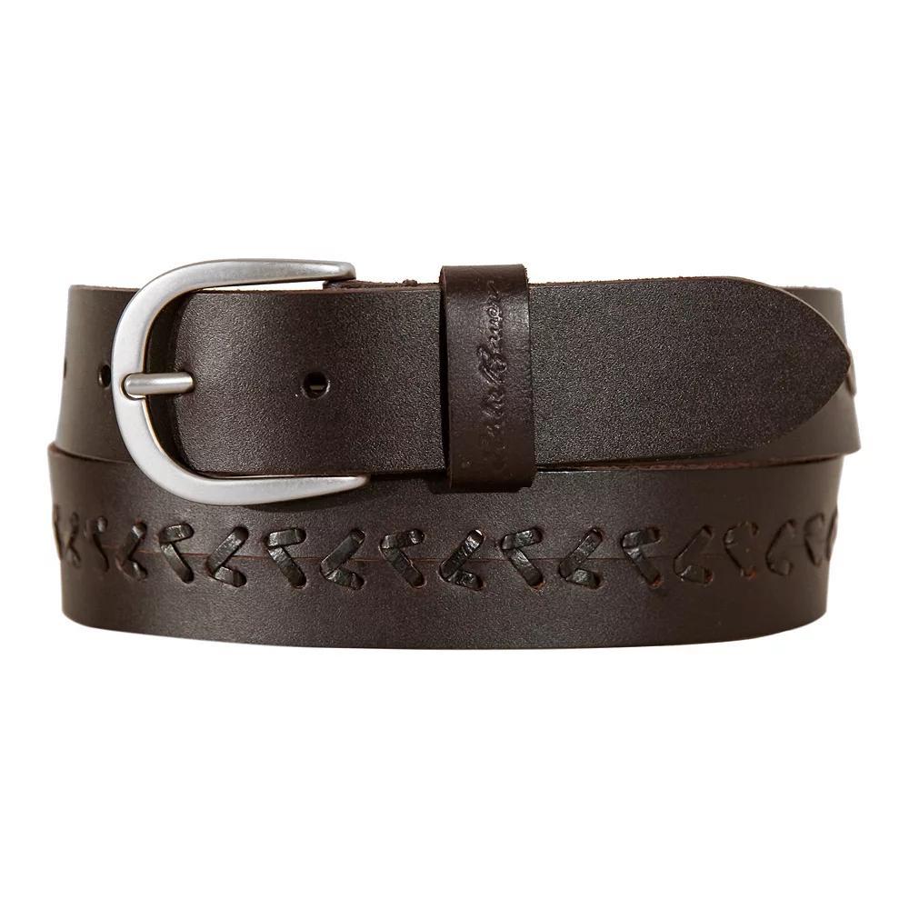 Women's Eddie Bauer 1.25-in. Center Lacing Detailed Leather Belt, Size: XXL, Brown Product Image