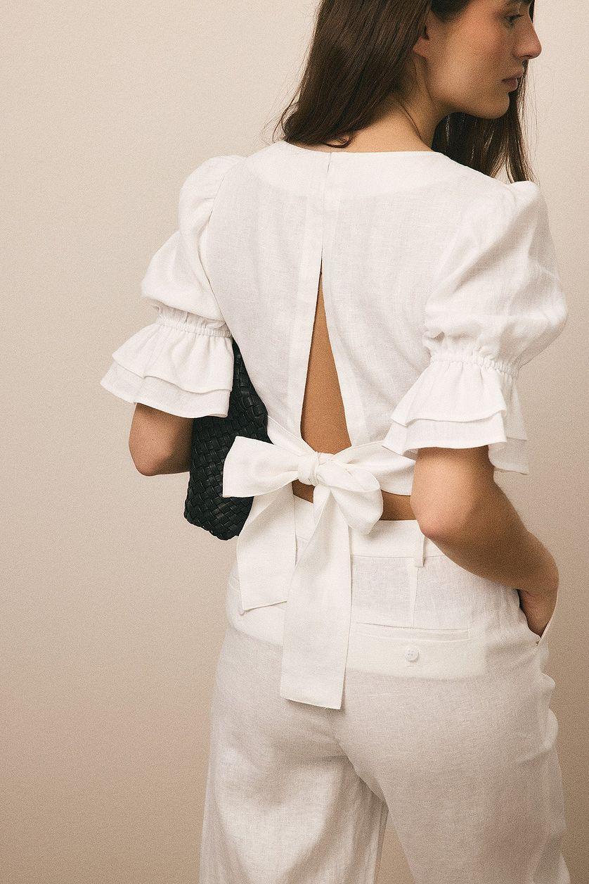 Linen Tie Back Top Product Image