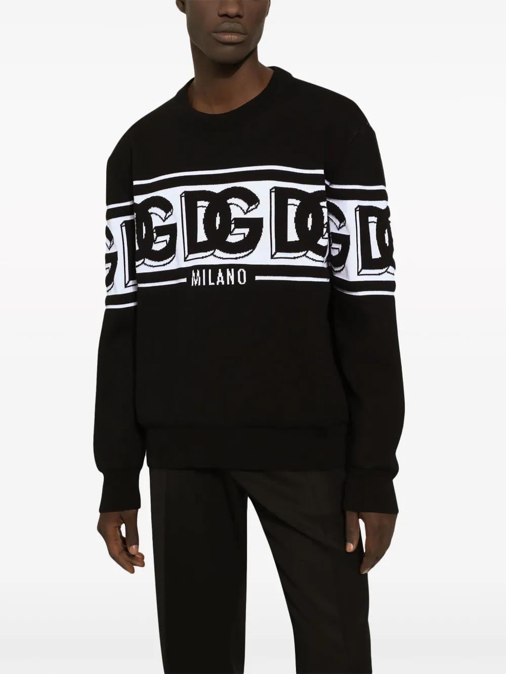 intarsia knit-logo crew-neck jumper Product Image