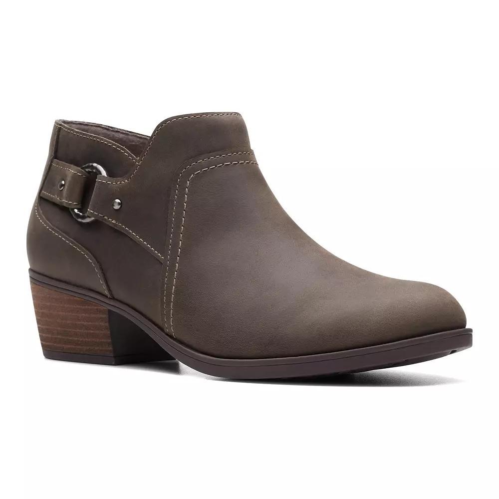 Clarks® Charlten Grace Women's Leather Dress Boots, Size: 11 Wide, Brown Product Image