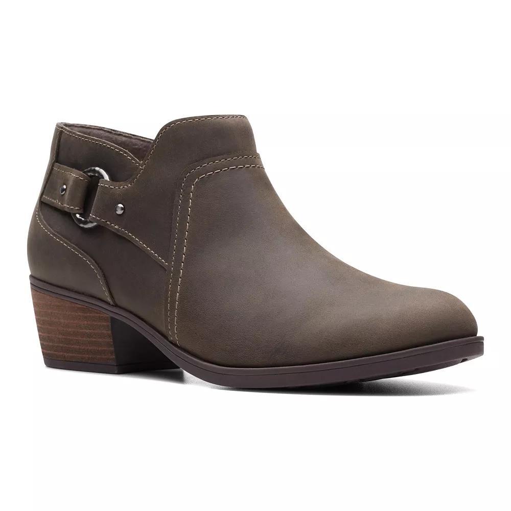 Clarks® Charlten Grace Women's Leather Dress Boots, Size: 11 Wide, Brown Product Image