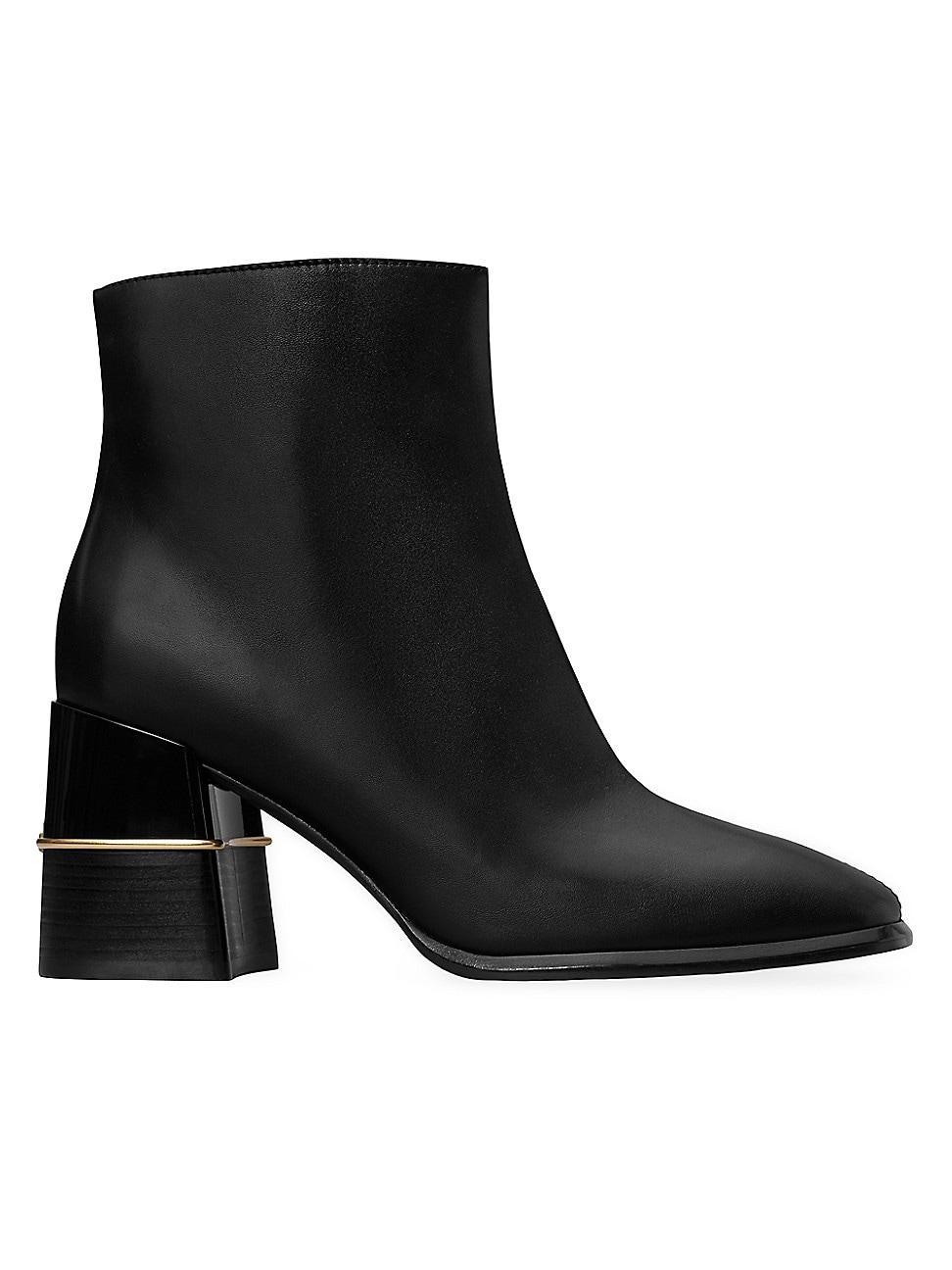 Tory Burch 75 mm Leather Ankle Boot (Almond Flour) Women's Boots Product Image