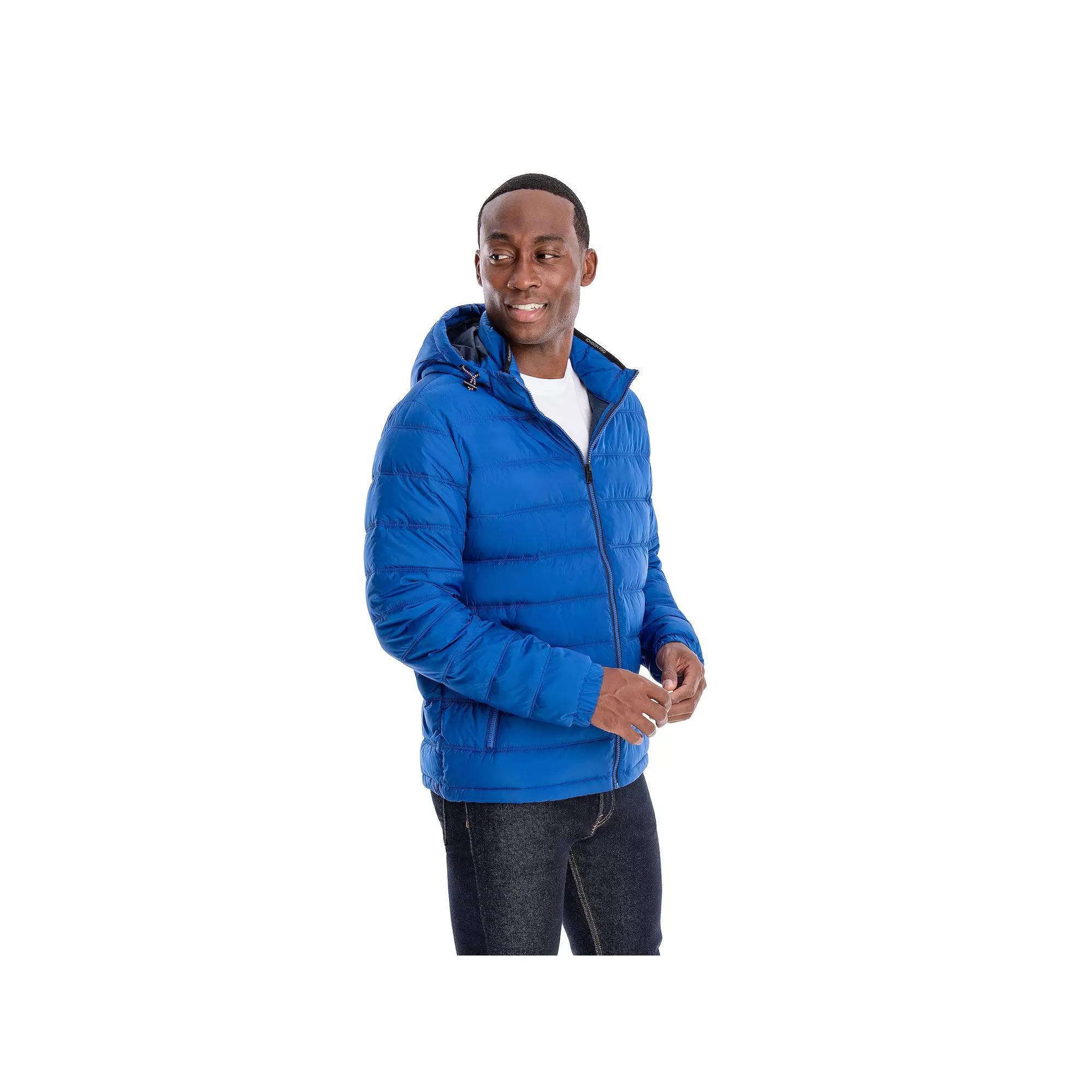 Mens London Fog Hooded Puffer Jacket Product Image