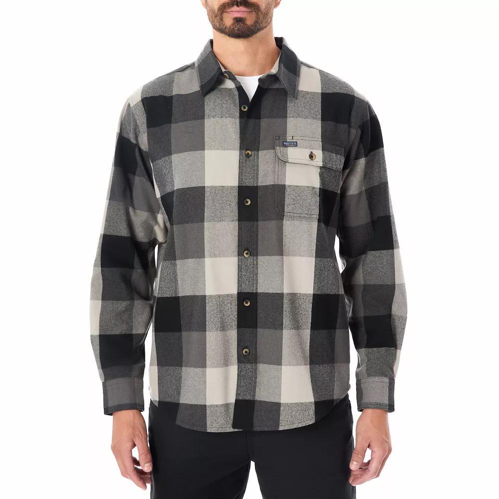 Big & Tall Smith's Workwear Pocket Flannel Shirt, Men's, Size: 3XB, Lively Green Gray Product Image