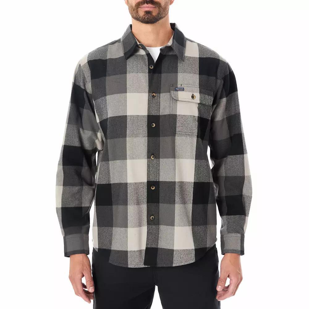Big & Tall Smith's Workwear Pocket Flannel Shirt, Men's, Size: 3XB, Lively Green Gray Product Image