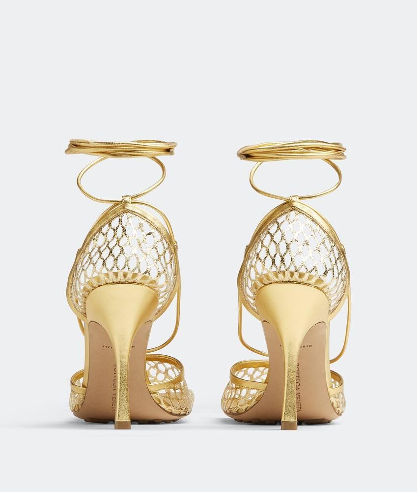 Women's Stretch Lace-Up Sandal in Gold Product Image