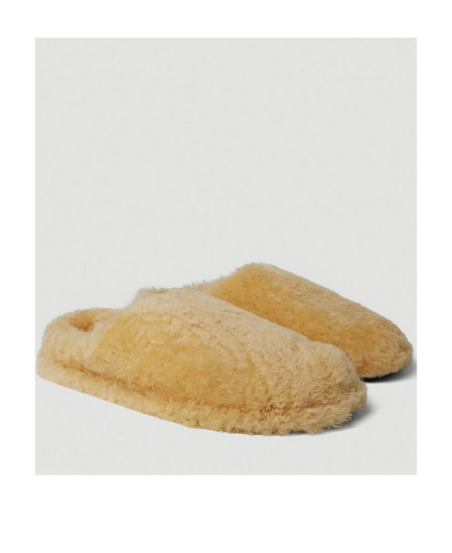 JIL SANDER Fur-design Slippers In Nude Product Image