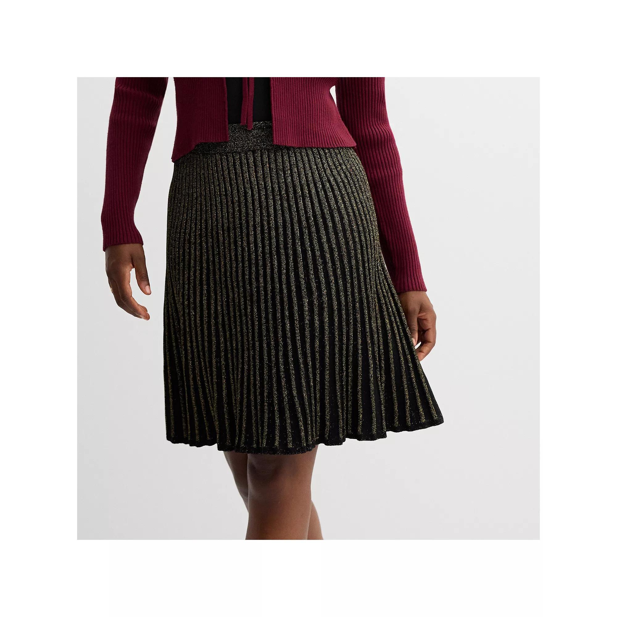 Women's Draper James Sweater Skirt, Size: Large, Black Gold Product Image