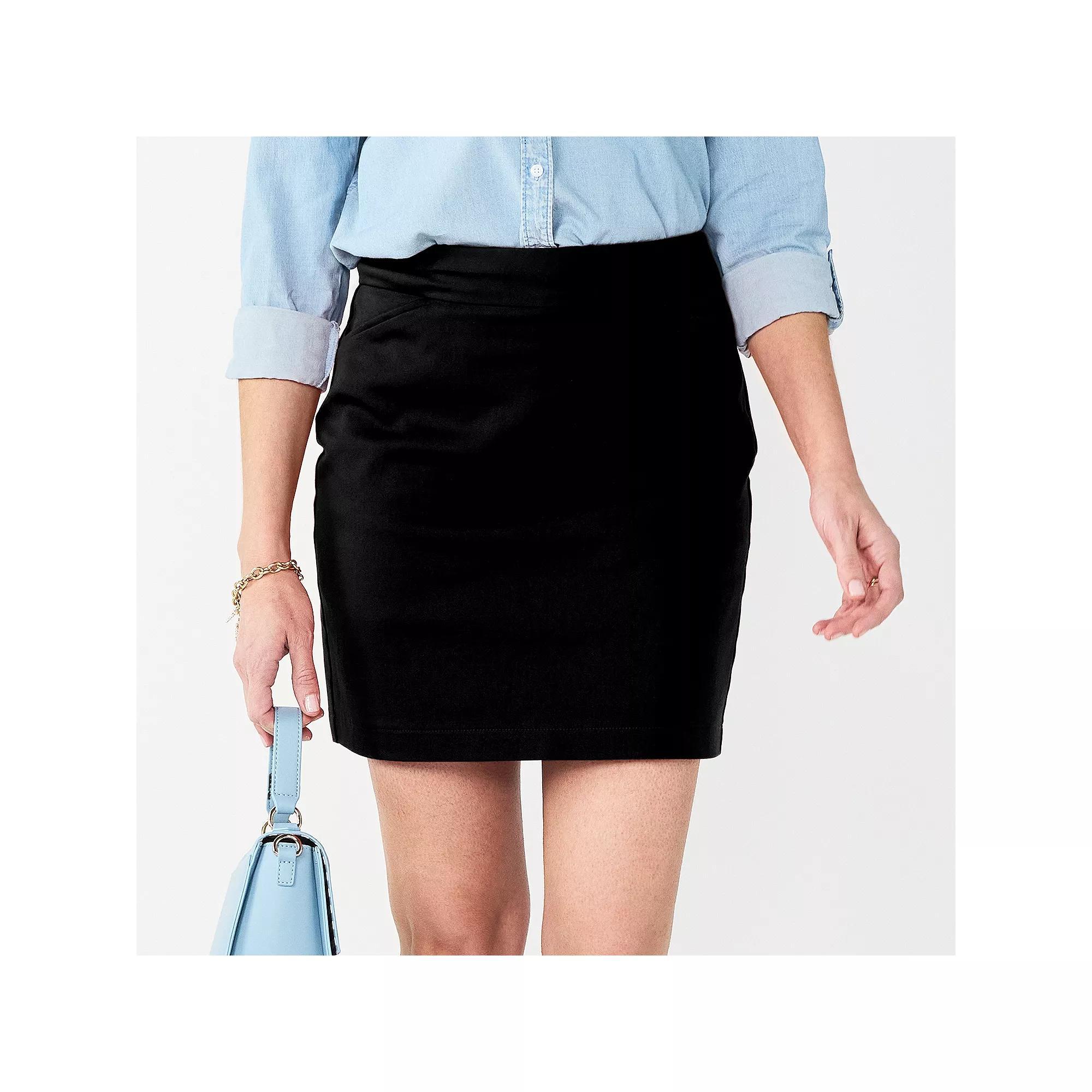 Women's Croft & Barrow® Effortless Stretch Skort, Size: 18, Black Product Image