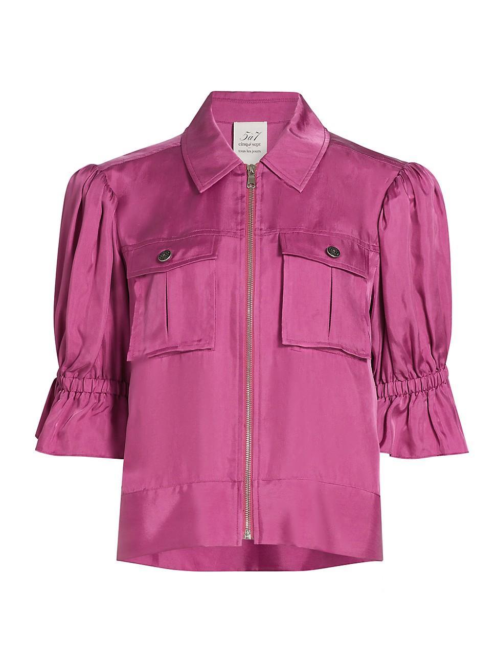 Womens Holly Puff-Sleeve Utility Jacket Product Image