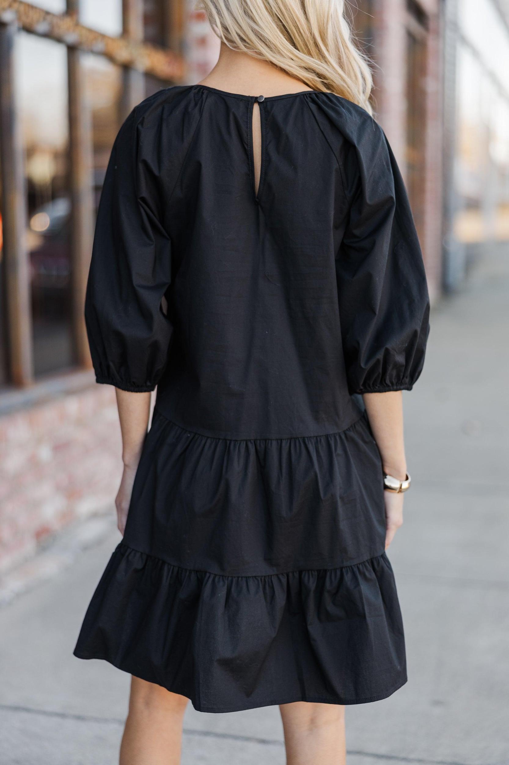 Right On Track Black Bow Dress Female Product Image