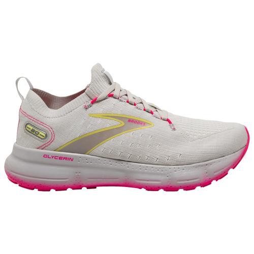 Brooks Glycerin Stealthfit 20 - Womens Grey/Yellow/Pink Product Image