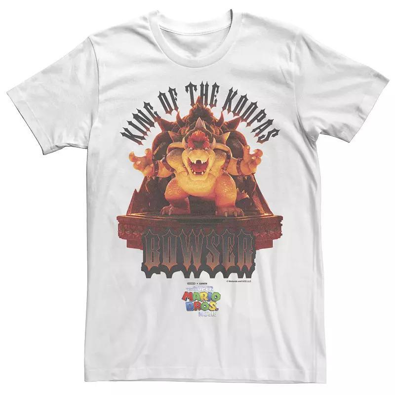 Big & Tall The Super Mario Bros. Movie Bowser King of the Koopas Statue Graphic Tee, Men's, Size: 3XL, White Product Image