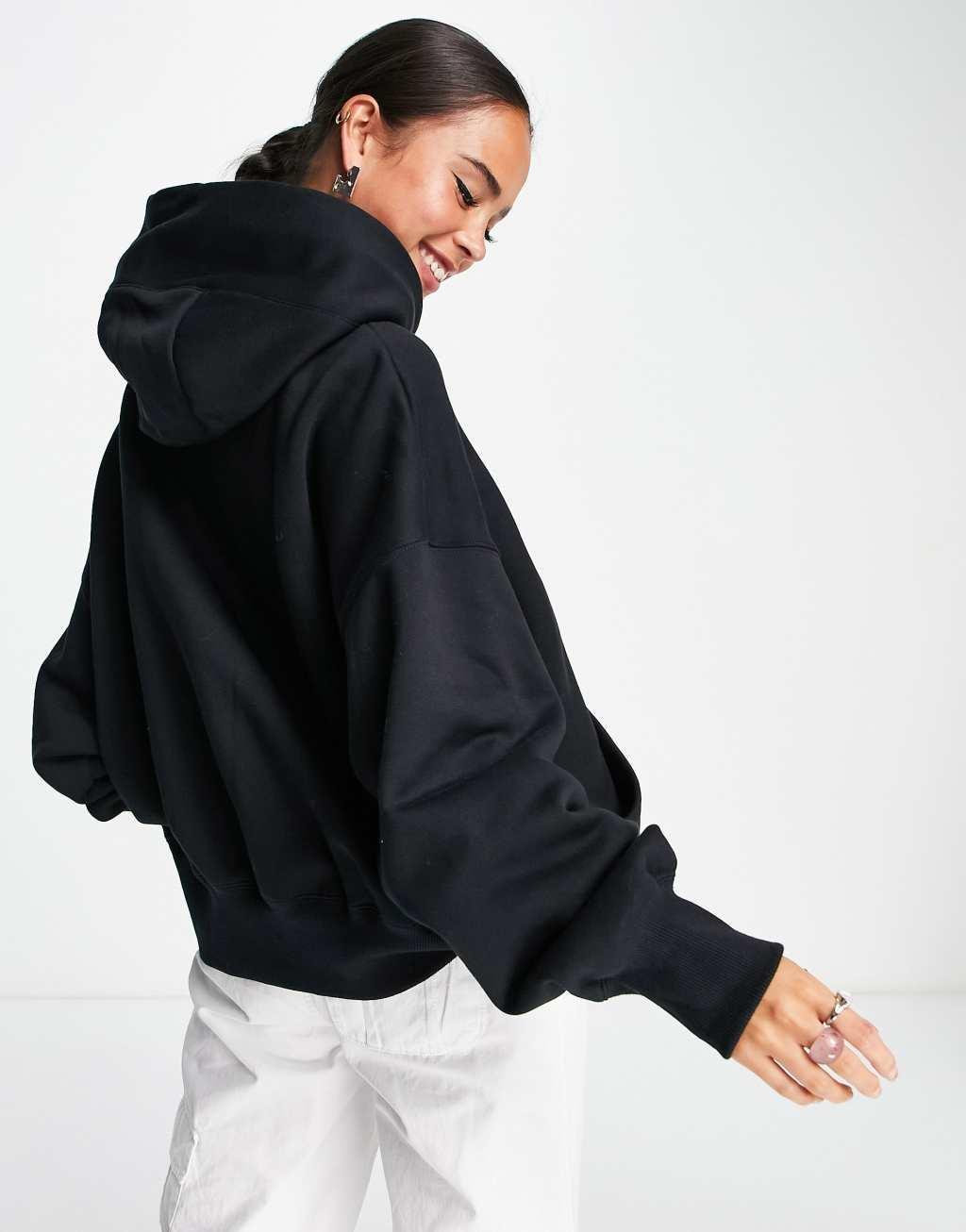 Nike Women's Sportswear Phoenix Fleece Over-Oversized Pullover Hoodie in Black/Black Size Small Cotton/Polyester/Fleece Product Image