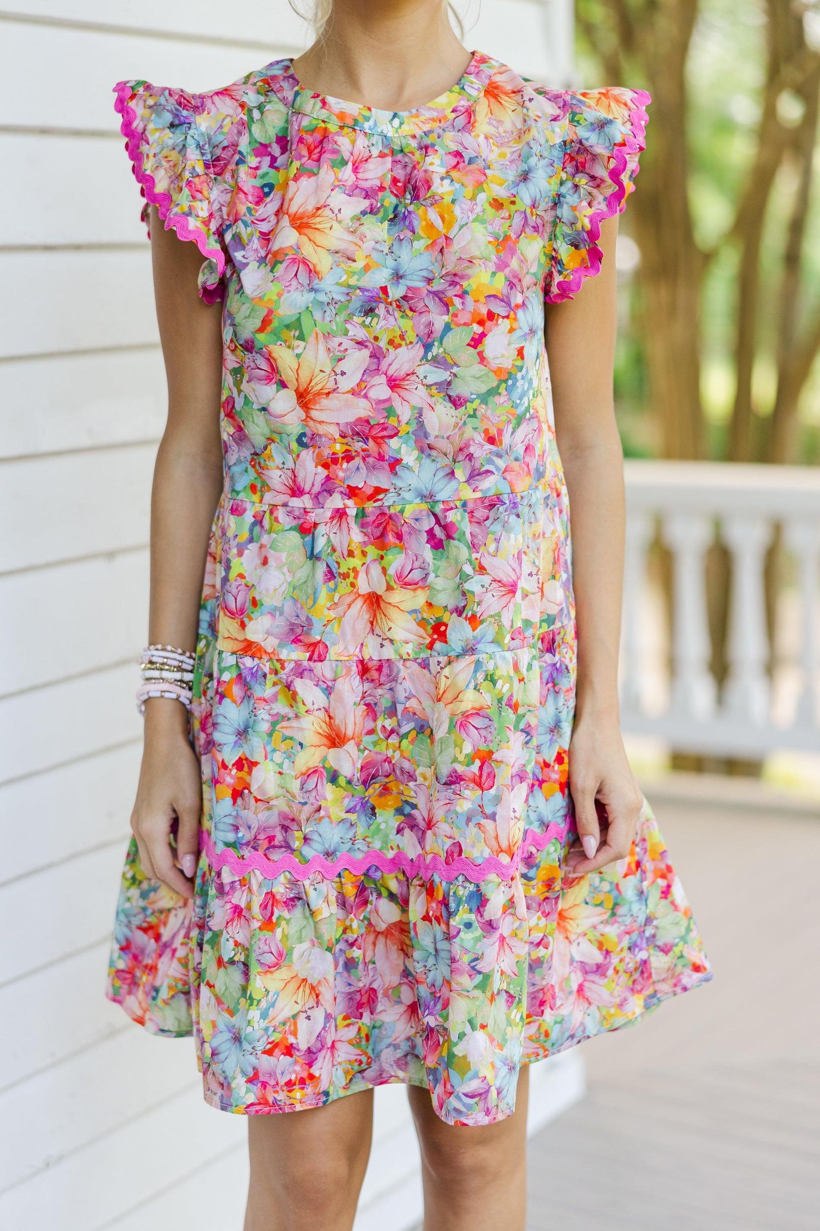 Open Your Heart Pink Floral Dress Female Product Image