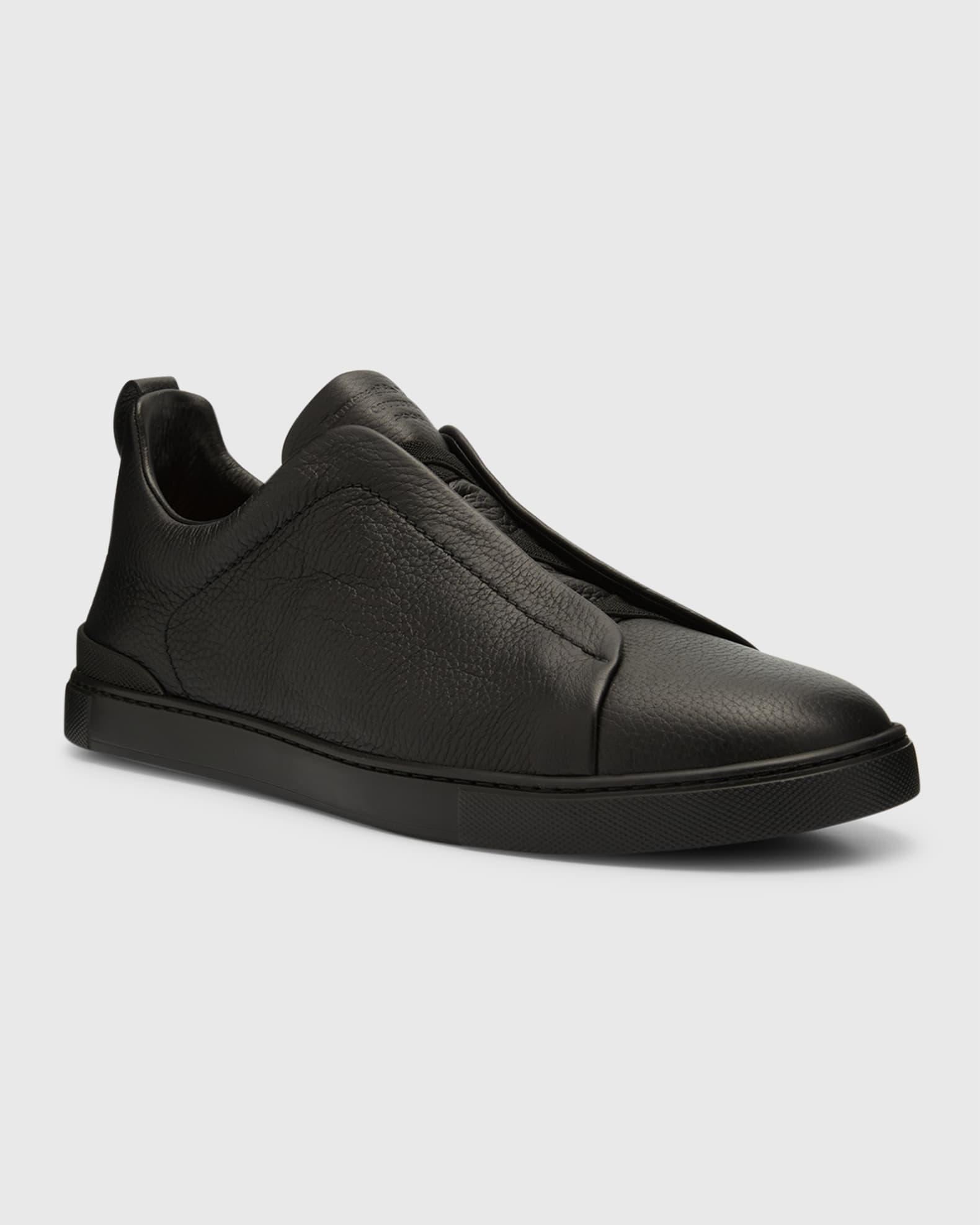Men's Triple Stitch Deerskin Leather Sneakers Product Image