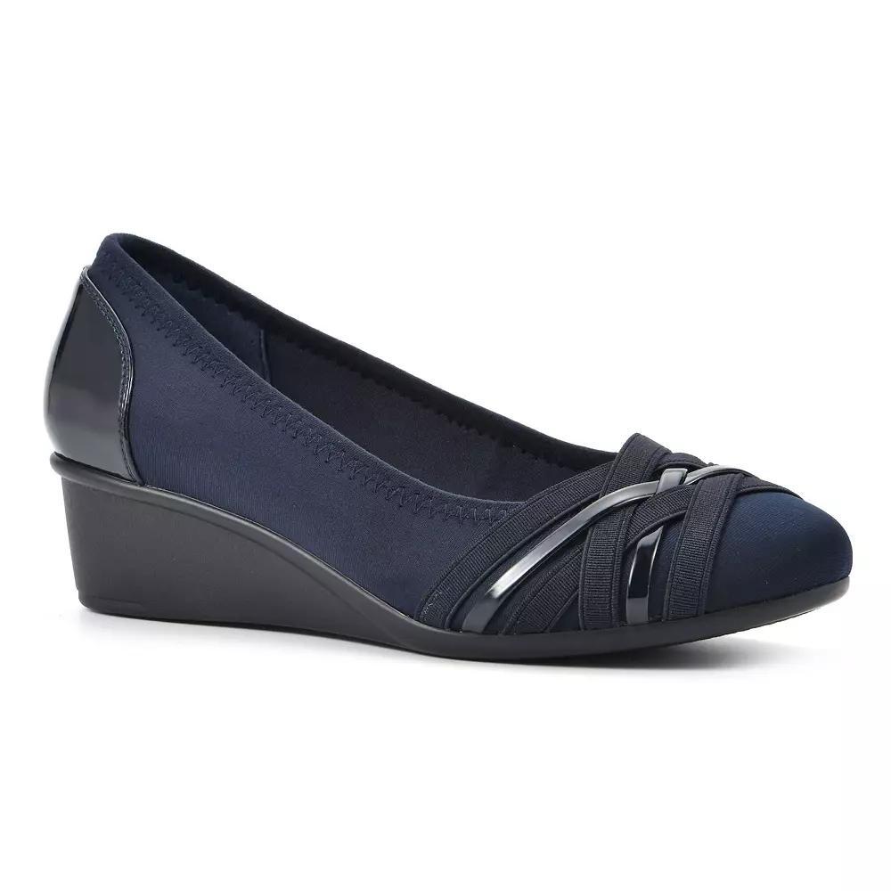 Women's Cliffs by White Mountain Bowie Women's Wedges, Size: 7, Blue Smo Product Image