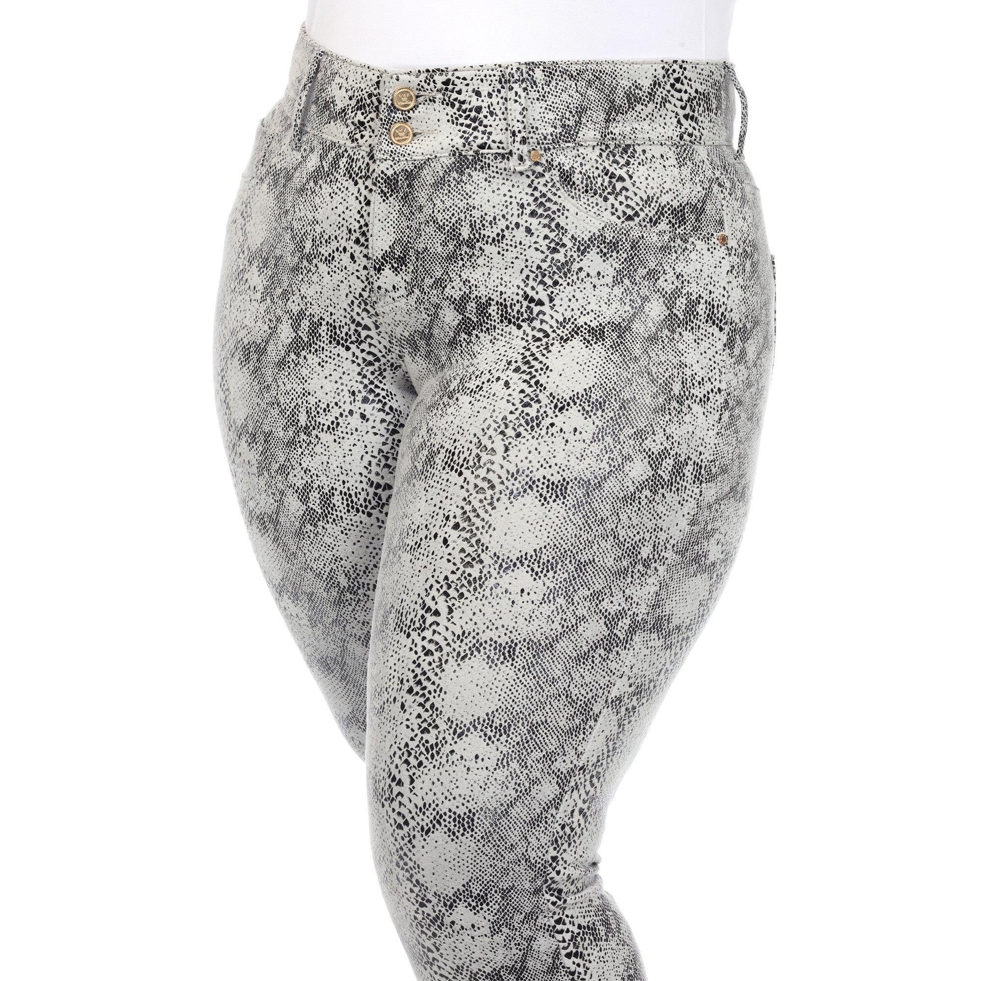 Faux Suede Snake Print Pants Product Image