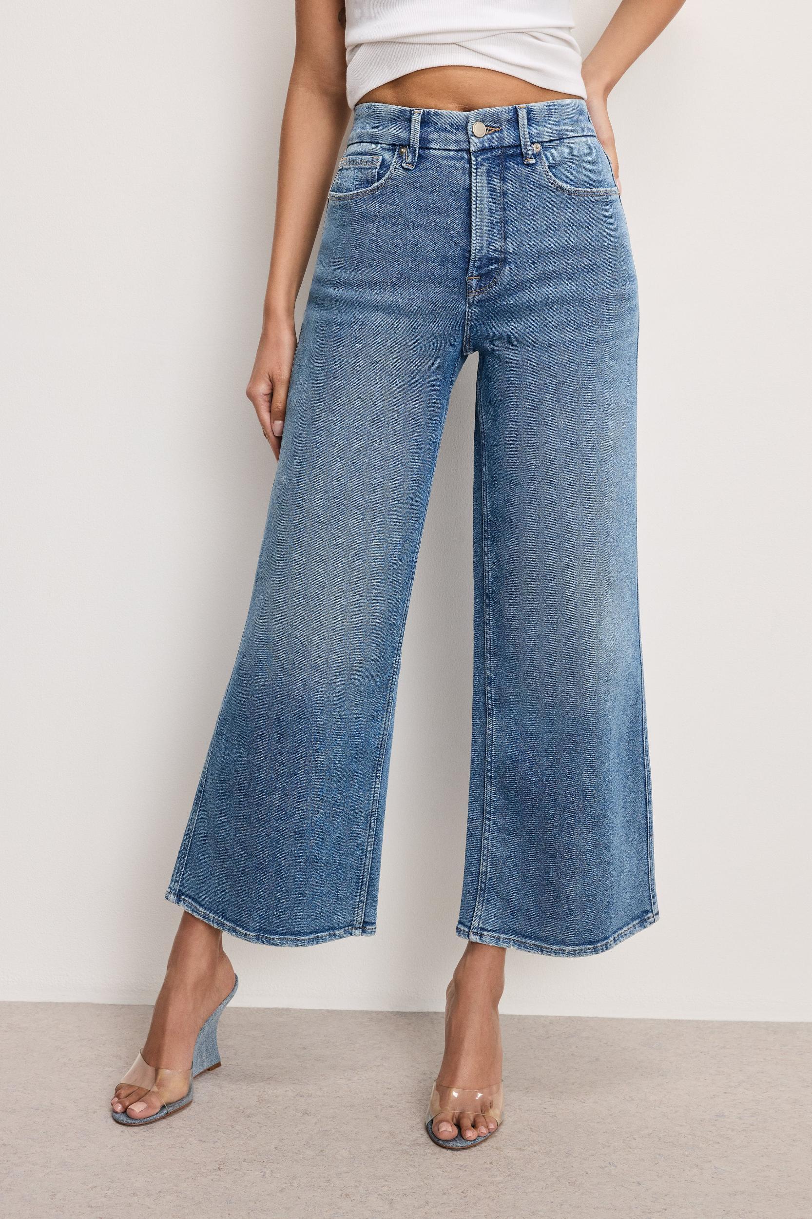 GOOD SKATE WIDE CROPPED JEANS | BLUE541 Product Image