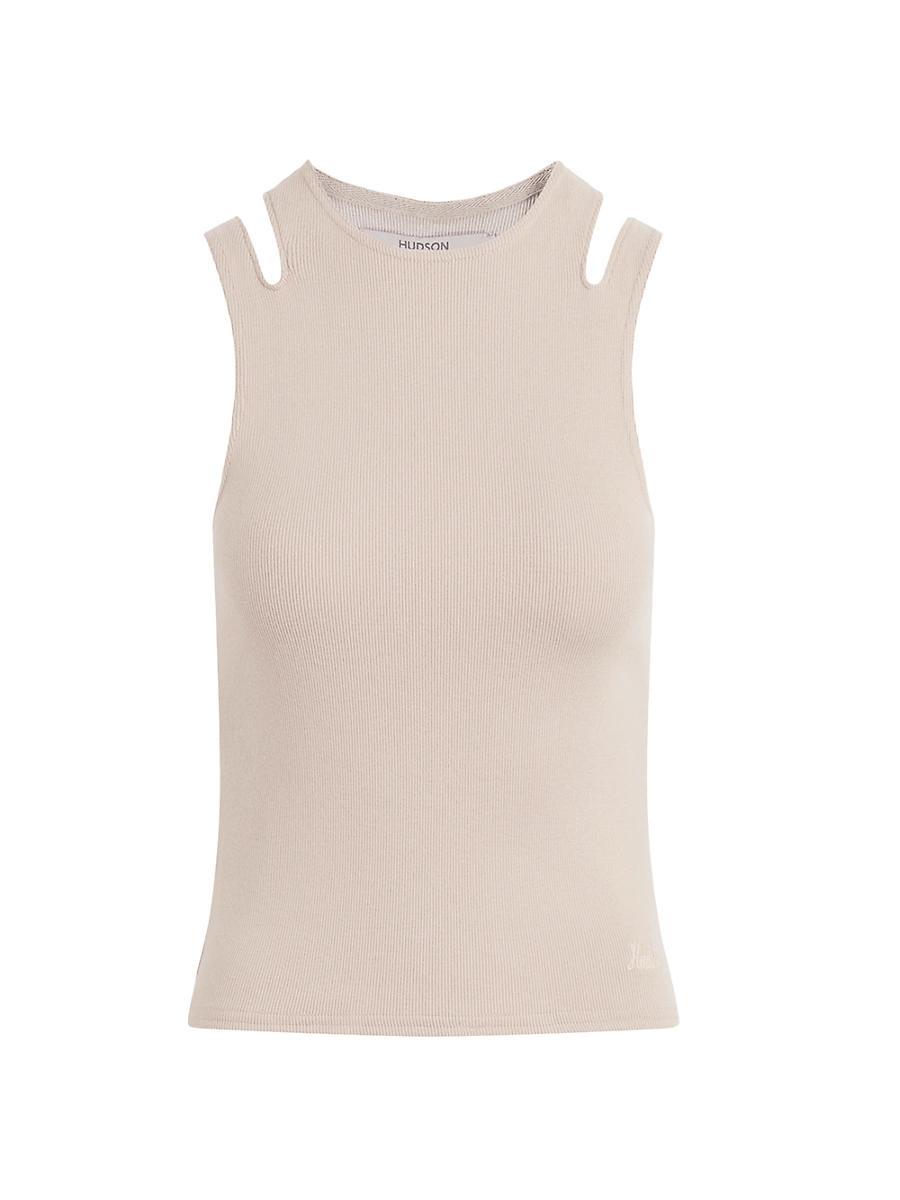 Womens High Neck Cut Out Tank Top Product Image