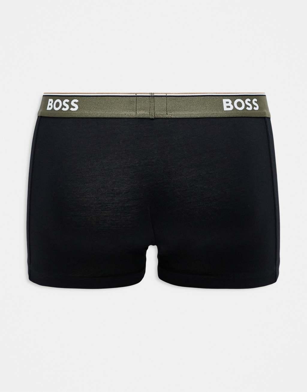 BOSS Bodywear Power 3 pack logo waistband briefs in black Product Image
