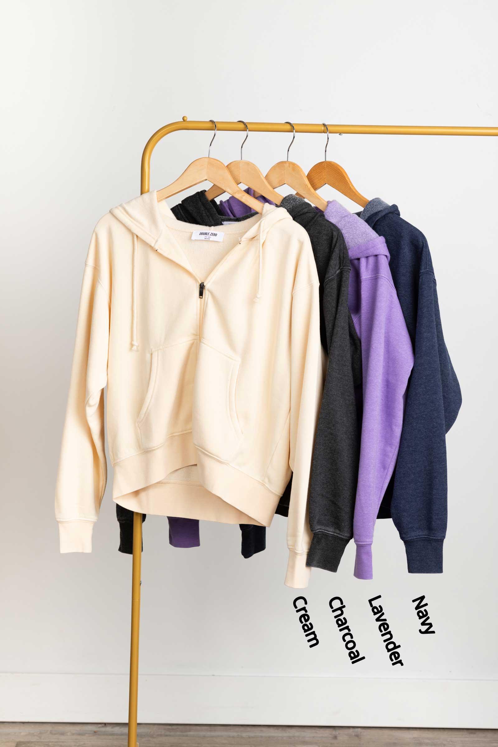 Fleece Pigment Dyed Zip-Up Hooded Sweatshirt Product Image