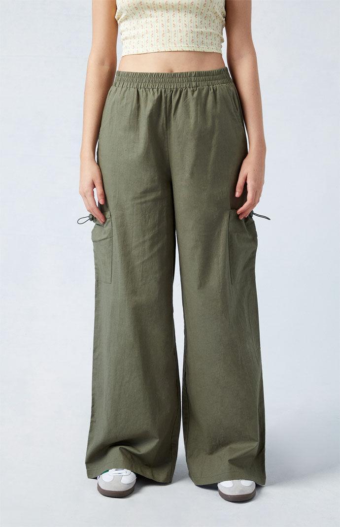 Women's Linen Pull-On Baggy Cargo Pants Product Image