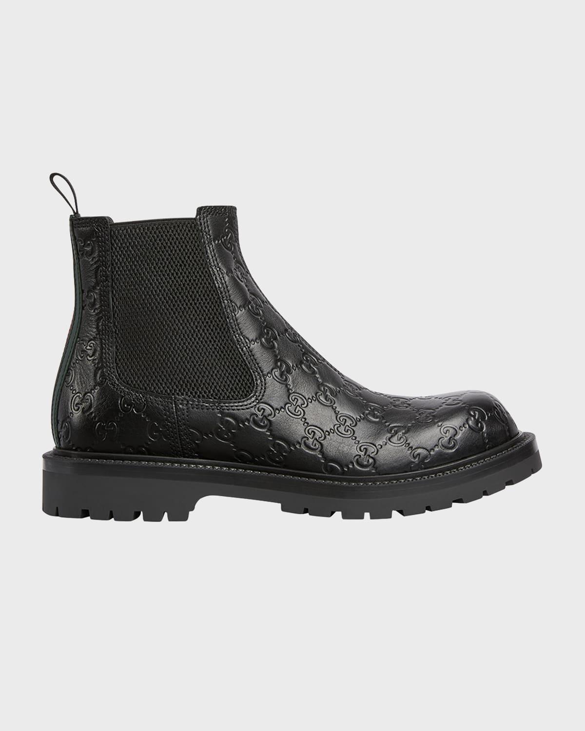 Mens Miart GG Leather Lug Sole Chelsea Boots Product Image