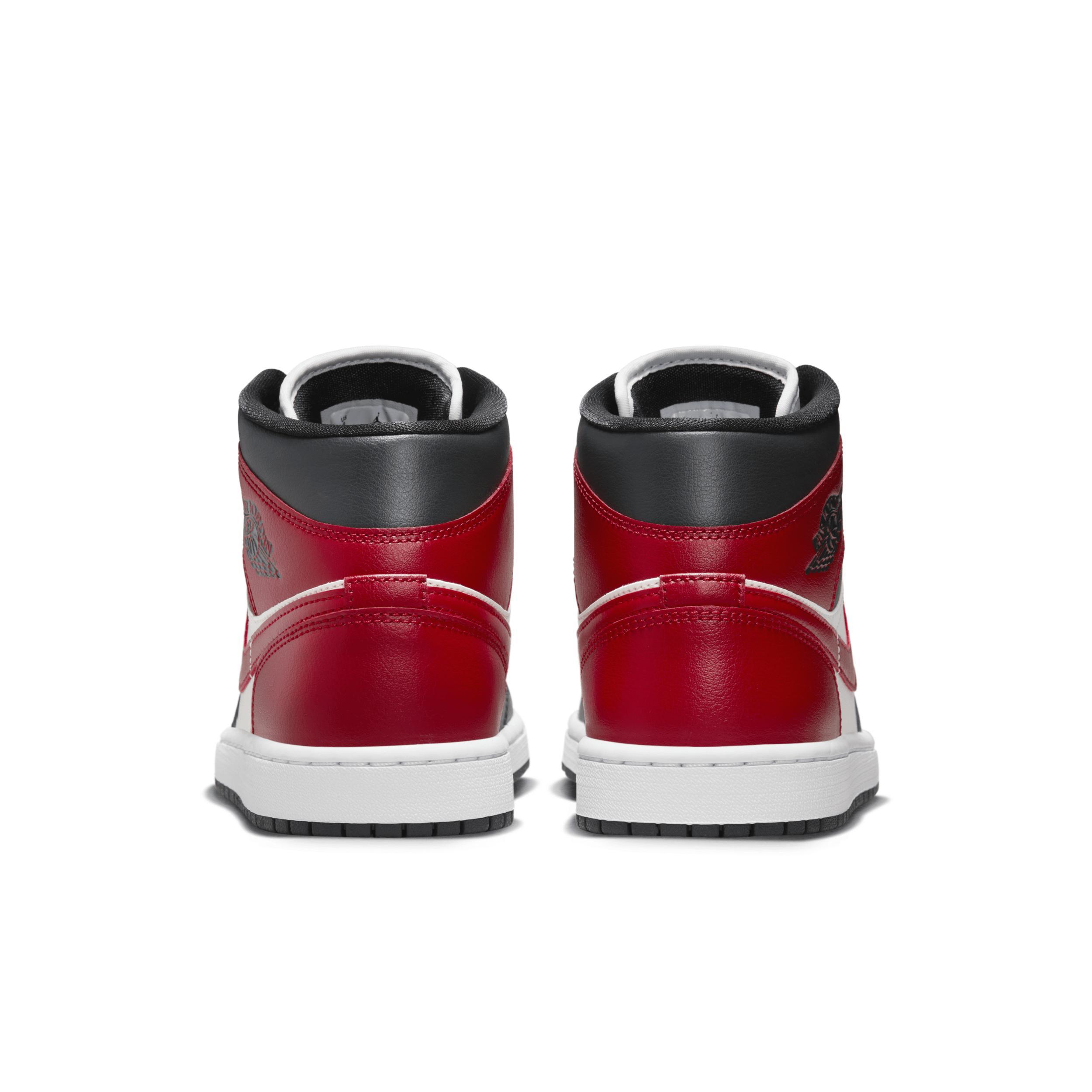 Jordan Womens Air Retro 1 Mid Casual Shoes in Sail/Gym Red/Off Noir Product Image