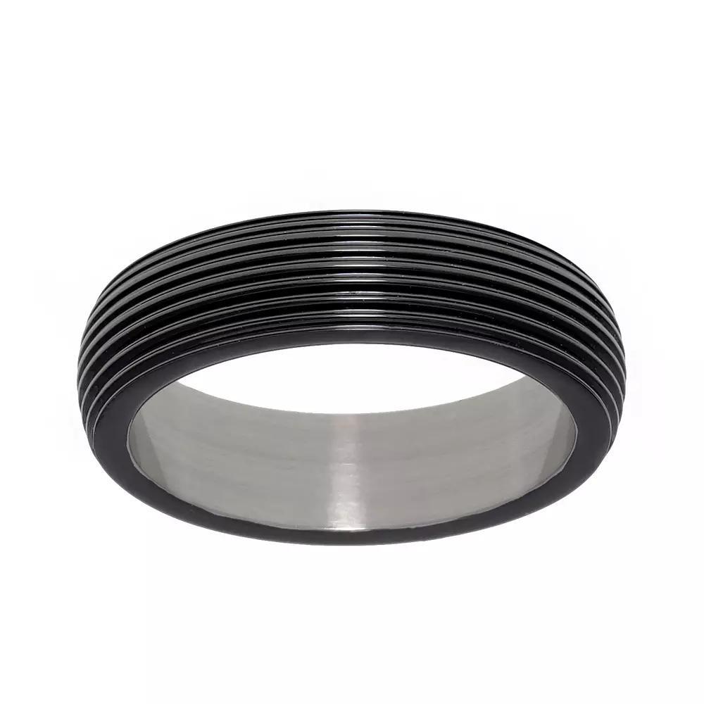 Men's LYNX Black Ion-Plated Stainless Steel Ring, Size: 10 Product Image