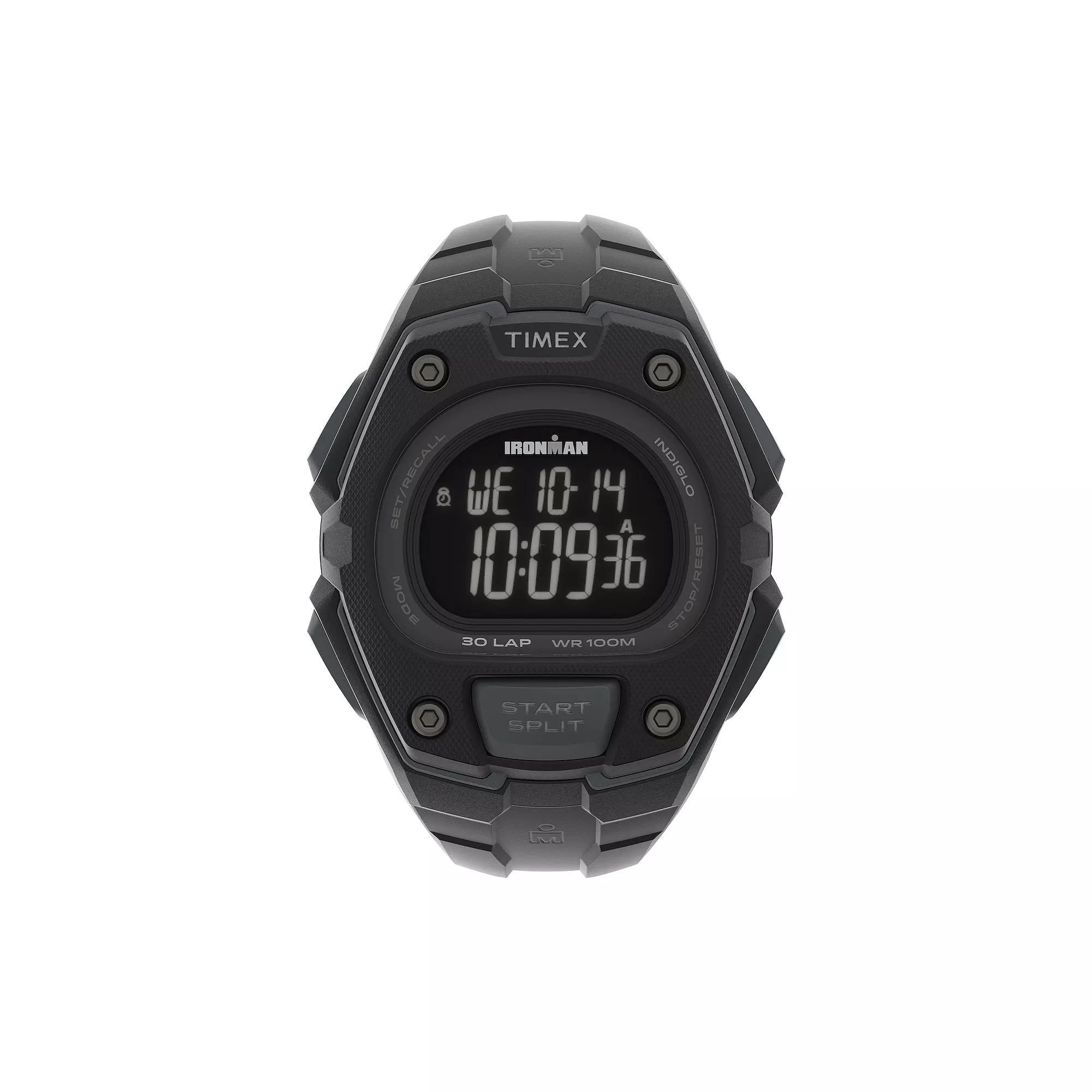 Timex Mens Ironman Classic 30-Lap Chronograph Digital Watch - TW5M48600JT Black Product Image
