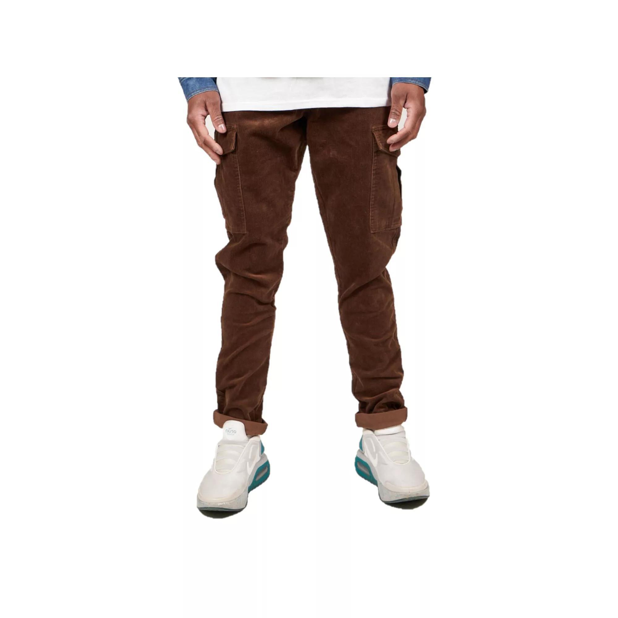 Men's Caliber Denim Co. Cord Corduroy Cargo Pants, Size: 42X34, Brown Product Image