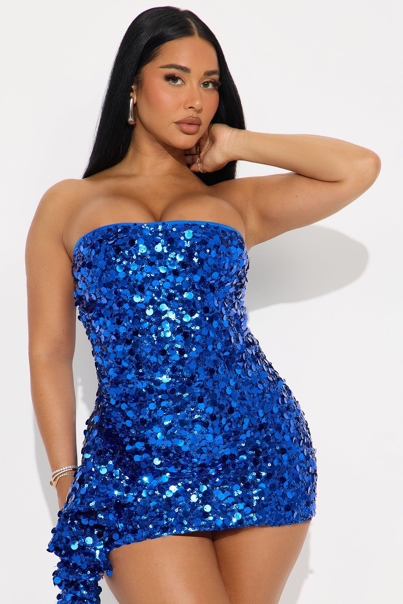 Good Vibrations Sequin Mini Dress - Royal Product Image
