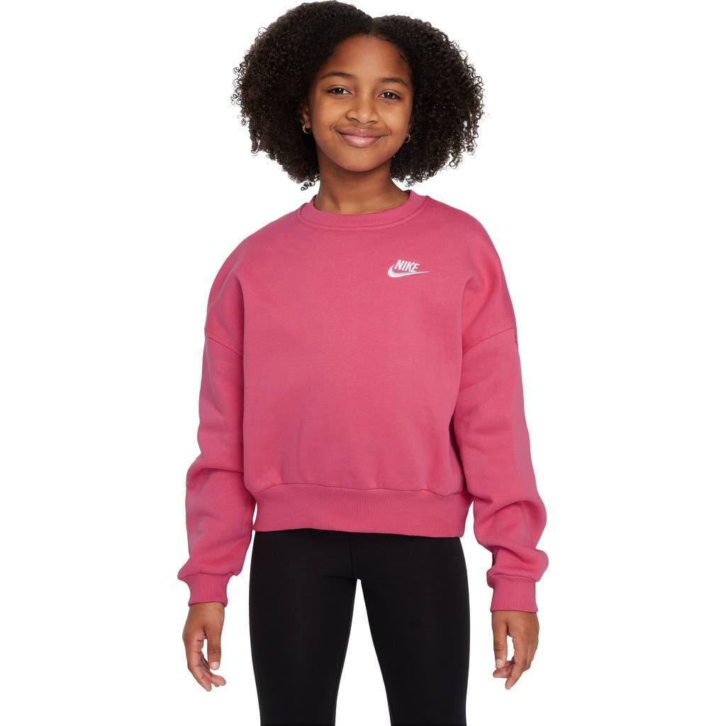 Nike Kids' Sportswear Club Fleece Crewneck Sweatshirt in Aster Pink/White at Nordstrom, Size Xs Product Image