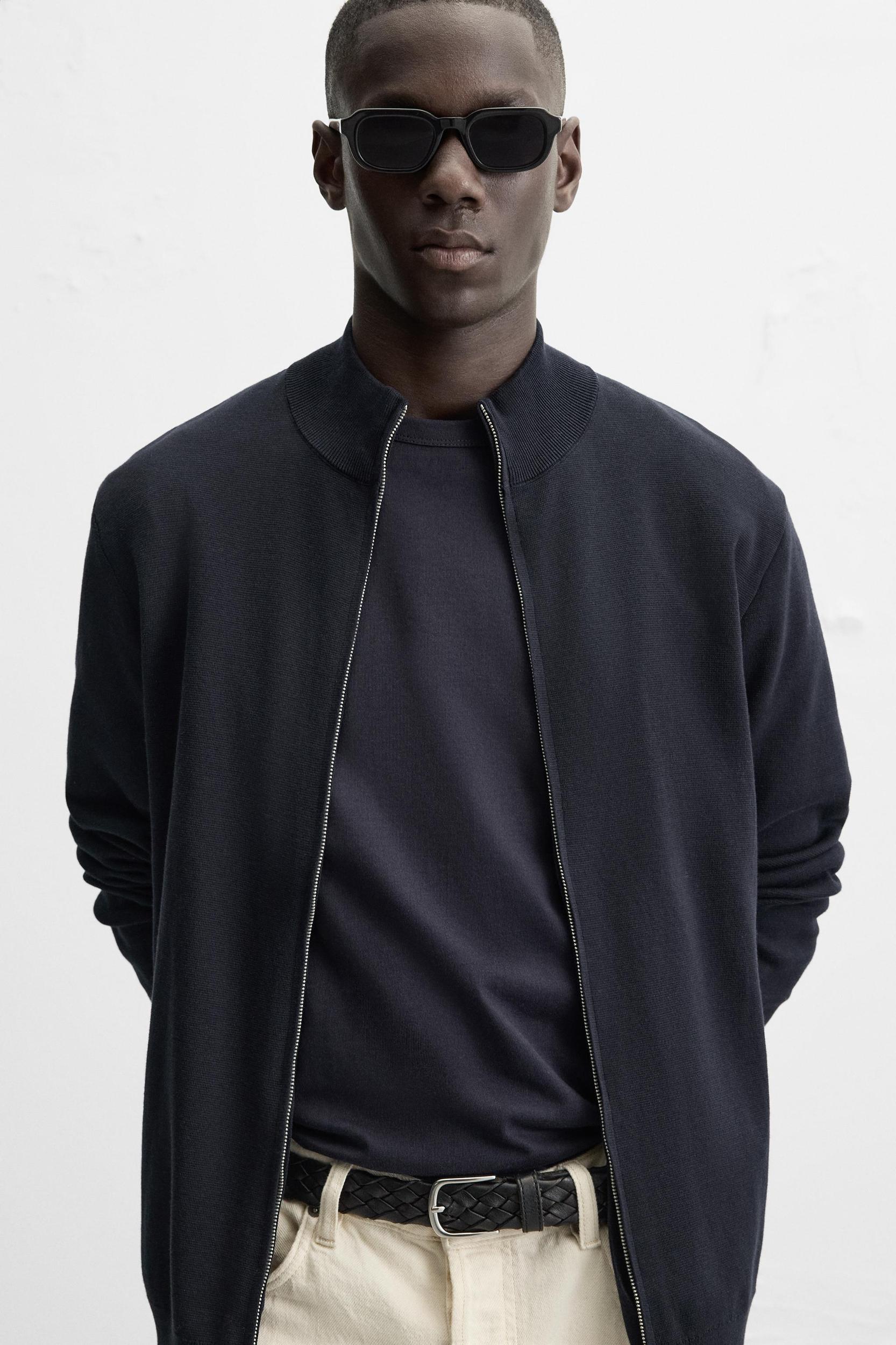 ZIPPERED MOCK NECK CARDIGAN Product Image