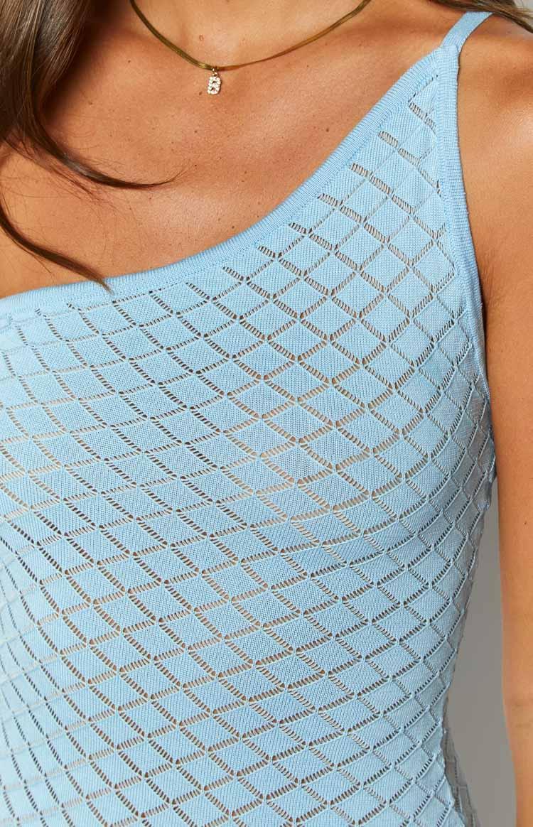 Adie Blue Knit Mini Dress Product Image