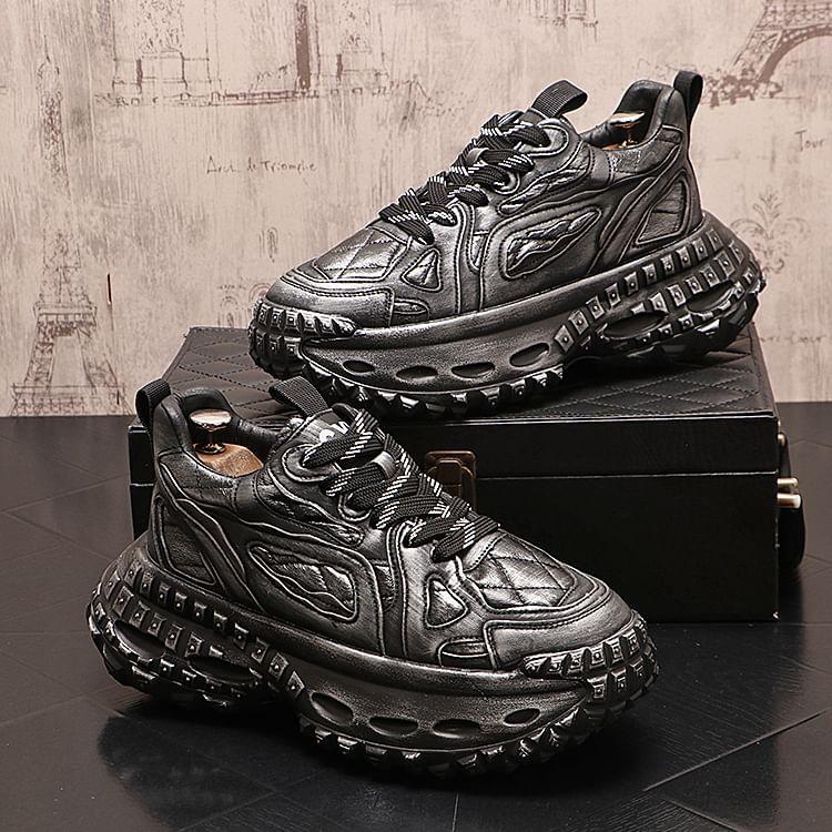 Color Block Quilted Platform Sneakers Product Image
