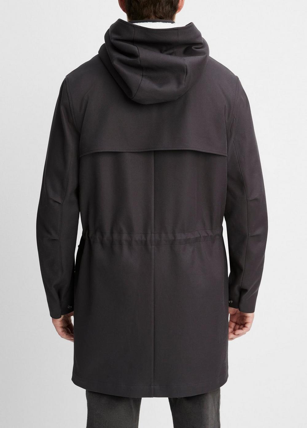 Mens Sherpa-Lined Parka, Soft Black/deco Cream, Size XL Vince Product Image