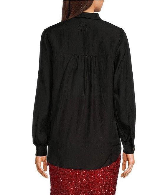 Never Fully Dressed Miley Point Collar Neck Long Sleeve Button Front Shirt Product Image