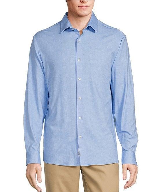 Hart Schaffner Marx State Street Essentials Albini 4FLEX Long Sleeve Solid Coat Front Shirt Product Image