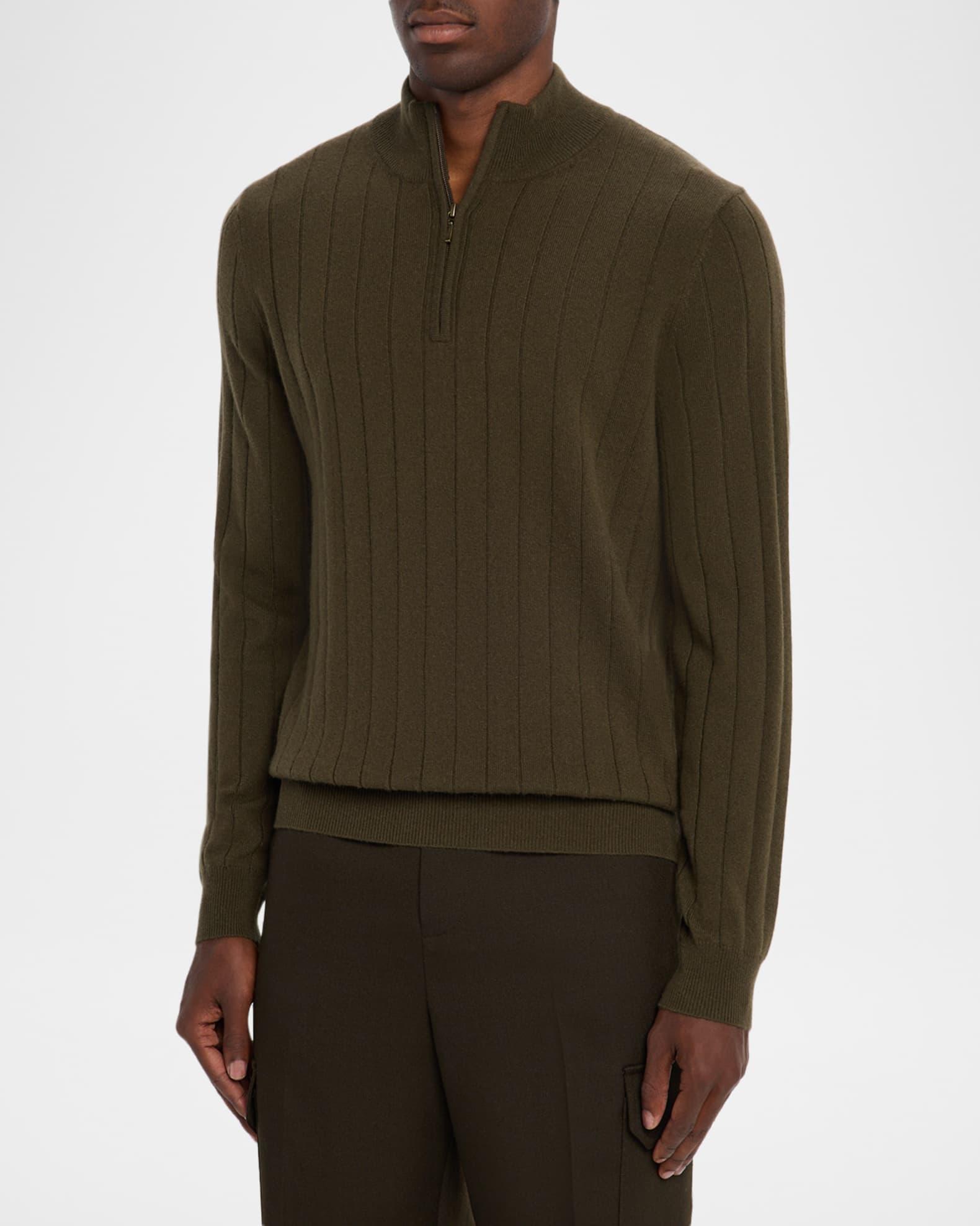Men's Cashmere Rib Quarter-Zip Sweater Product Image